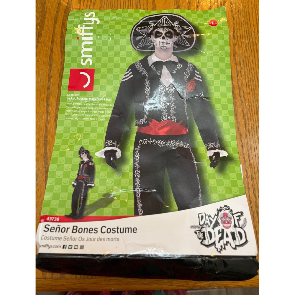 Smiffys Senor Bones Day of the Dead Mariachi Halloween Costume Mens Large 43738